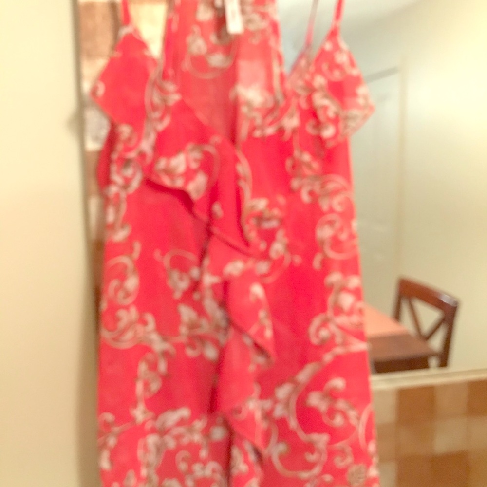 Boutique silk tank, cinched at back